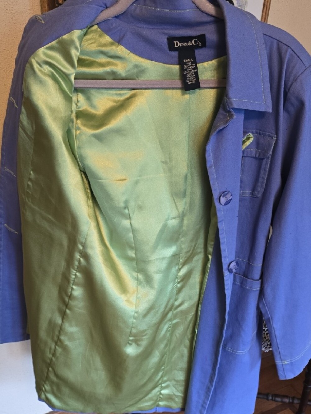 Denim & Co. Blue Button-Front Jacket - Picture 4 of 4